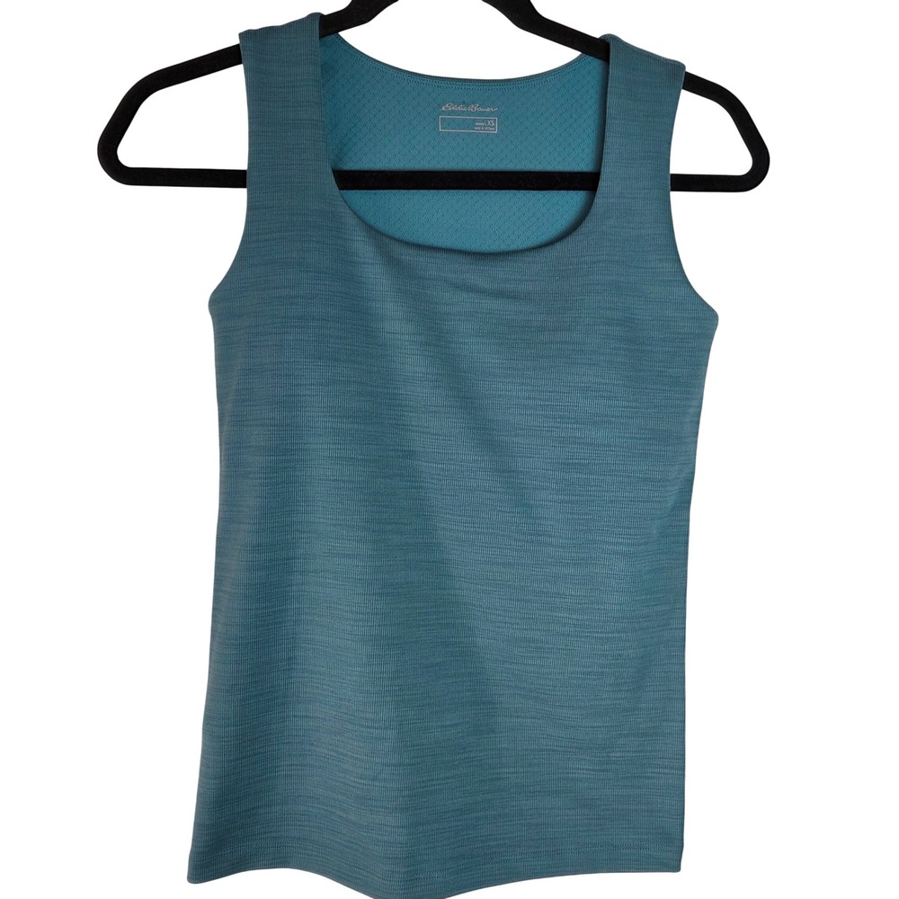 Eddie Bauer Ribbed Tank Top Fitted Padded Scoop Neck Athleisure‎ XS